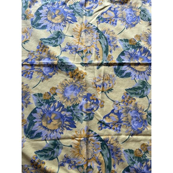 Vintage April Cornell 4 Cornell Trading Tablecloth Cotton Sunflowers 50” Square - Picture 4 of 6